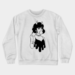 Bubble Gum Devil Girl - Bad Girl Crewneck Sweatshirt